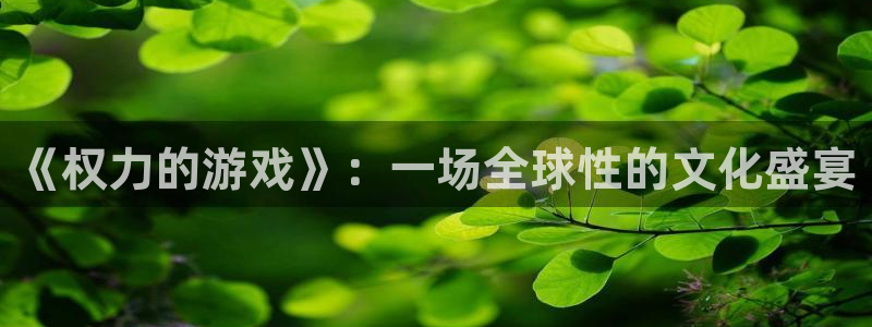 杏宇娱乐登录官网网址入口：《权力的游戏》：一场全球性的文化盛